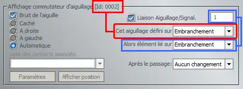 Image paramètres connexion logique aiguillage 2 vers 1 EEP