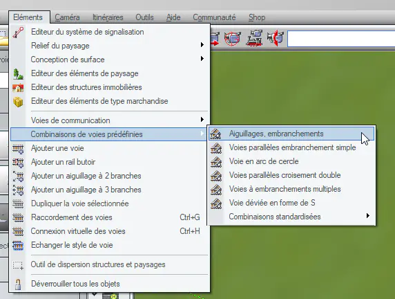 Image Menu Elements aiguillages dans EEP