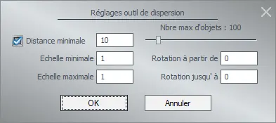 EEP fenêtre des propriétés Dispersion des objets