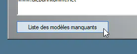 Bouton liste des Modèles manquants informations du projet EEP