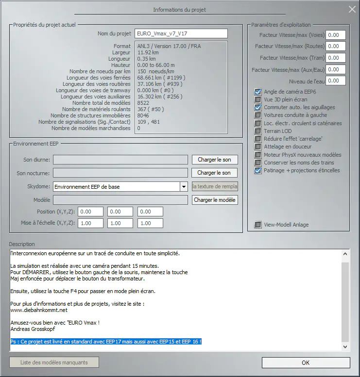 Ajout description informations du projet EEP