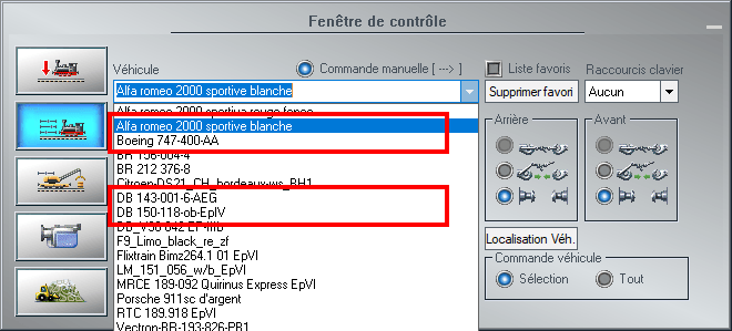 Image quatre favoris fenêtre de contrôle EEP