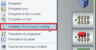 Menu installer des nouveaux Modèles EEP