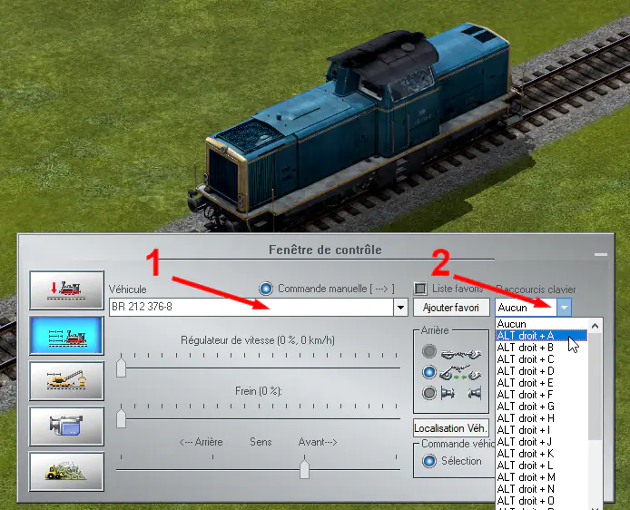 Image raccourcis clavier fenêtre de contrôle EEP