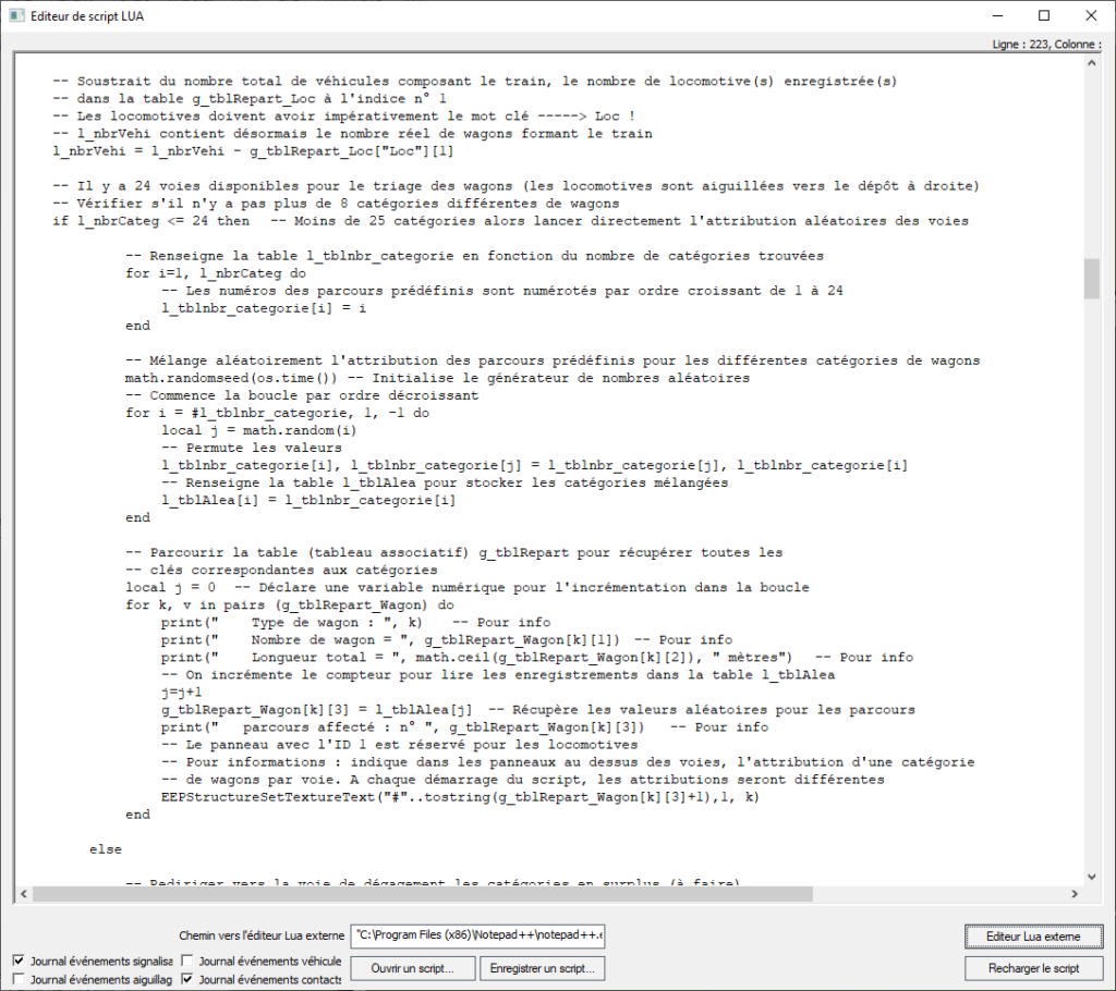 Script Lua dans l'éditeur EEP