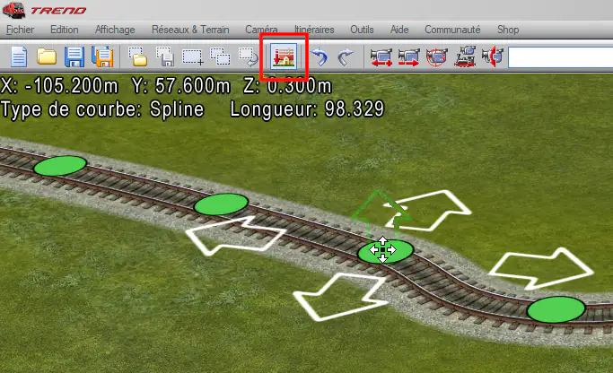 Image Modifier nœud courbe spline, éditeur 3D EEP