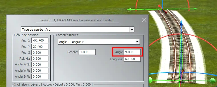 Image Arc angle 9° dans l'éditeur des voies EEP