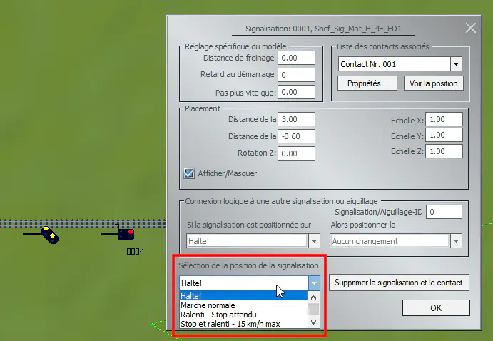 Commandes du signal dans EEP