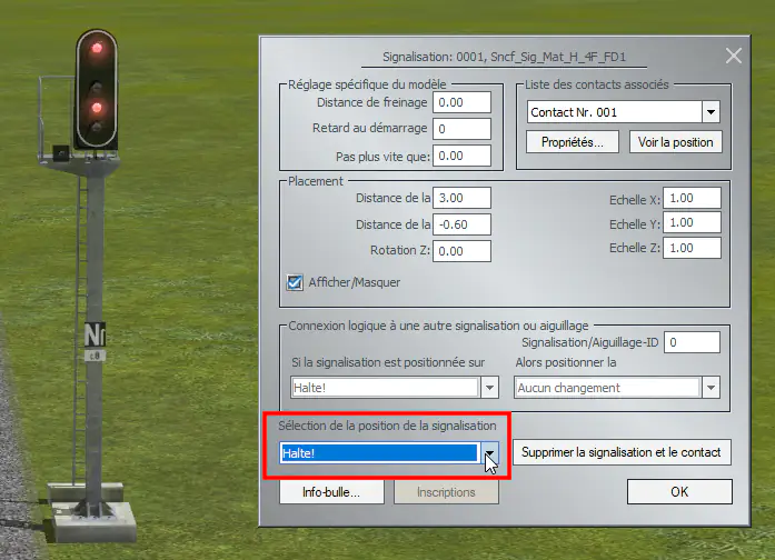 Signal à l'arrêt avant appel fonction EEPSetSignal(1, 2)