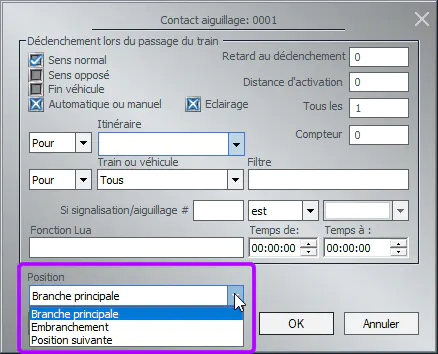 Propriétés contact aiguillage dans EEP