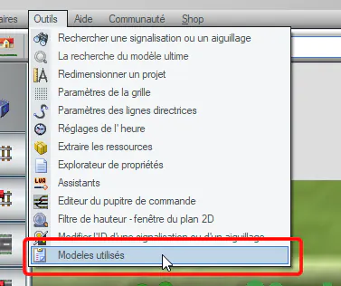 Image menu Outils modèles utilisés dans EEP