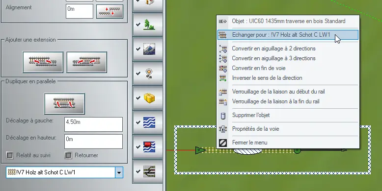 Figure 13 - Echanger un style de voie