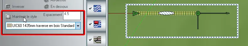 Figure 3 - Echanger un style de voie