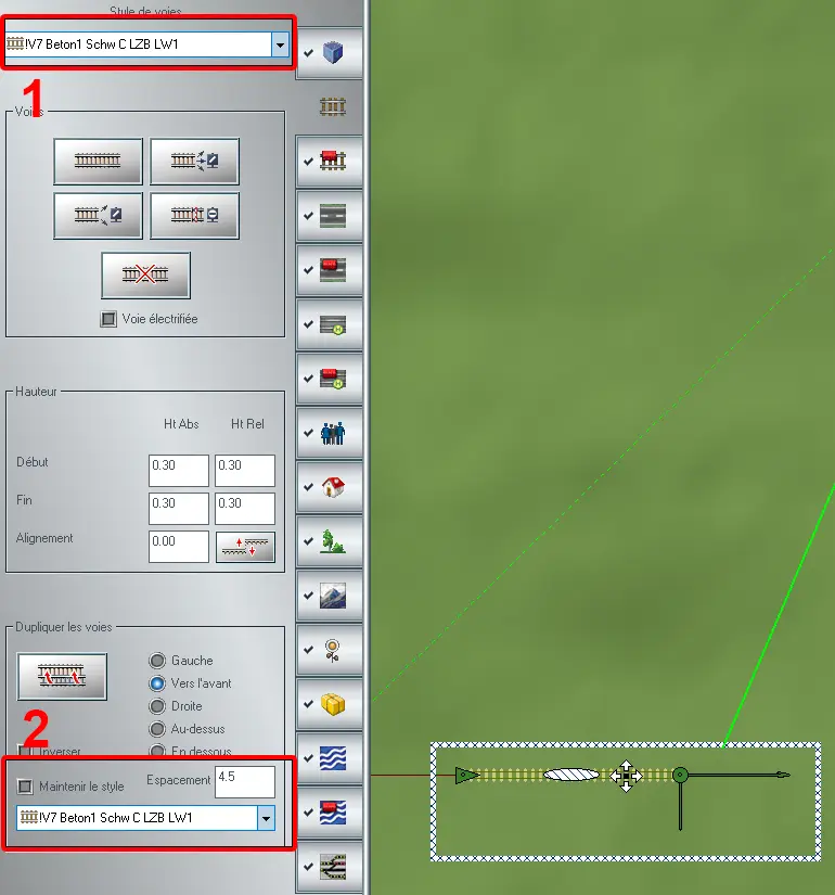 Figure 4 - Echanger un style de voie