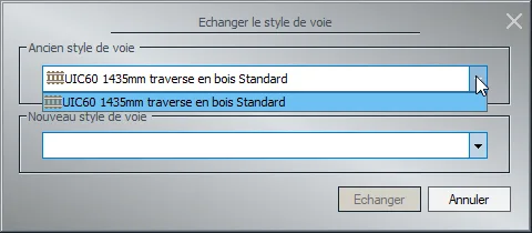 Figure 8 - Echanger un style de voie