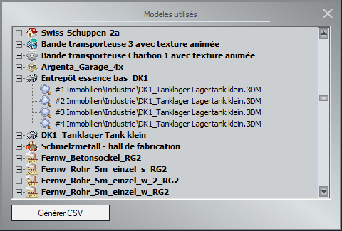 Plugin 1 EEP17, fonctionnalité Générer un fichier csv